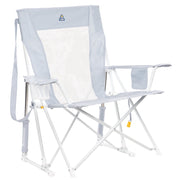 GCI Outdoor Comfort Pro Rocker XL Oversized Rocking Camping Chair, Heathered Light Blue, Foldable with Beverage Holder and Phone Pocket, 350 lb Capacity, 520492-GCIO001