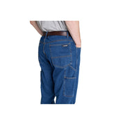 Berne Men's Heartland Flannel-Lined Denim Jeans, Stone Wash Dark, Relaxed Fit, Utility Pockets, 30W x 30L, P2213SWD
