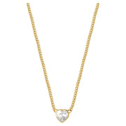 Brilliance Fine Jewelry S901266CZW-16.WM Women's Cubic Zirconia Yellow Gold Plated Sterling Silver Heart and Butterfly Necklace Set, 18