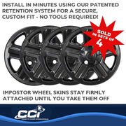 Coast2Coast International 16 Inch 5 Indented Spoke Gloss Black ABS Plastic Wheel Cover Set of 4 IWCIMP78BLK