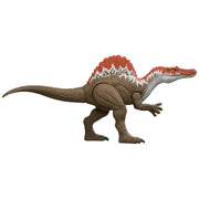 Jurassic World Super Colossal Spinosaurus Dinosaur Figure, 36 in Long, Interactive Stomach Compartment, Includes Mini Velociraptor and Triceratops
