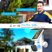 OOSSXX OSX-WSC3PC 100% Wire-Free Wireless Solar Cameras 2-Way Audio PIR Detection Outdoor Surveillance System