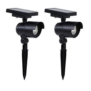 Matte Black LED Solar Spot Lights, 2-pack