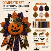 DIY Quilted Halloween Pumpkin Door Hanger Kit, Beginner Sewing Craft for Adults, Seasonal Wall Decor with Ghost and Witch Motifs