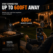 AYMDKI Wireless Meat Thermometer with Dual Probes, 6 Sensors, 0.5S Instant Read, LCD Display, IP67 Waterproof, 400FT Bluetooth Range