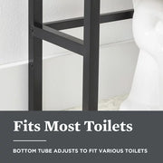 Better Homes & Gardens 8845BGYWM Jace 3-Shelf Over The Toilet Space Saver, Black & Natural Oak Finish