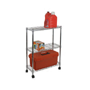 Oceanstar AUS1477 3-Tier Shelving All-Purpose Utility Cart, Chrome