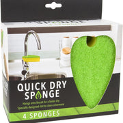 Evriholder 997A2P6-AMZ Quick Dry Kitchen Sponges, Dual-Sided, Leaf Design for Scrubbing Dish
