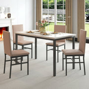 Segmart B1447 5 Piece Kitchen Dining Table and Chair Set, Khaki