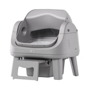 PetPivot AS12 Automatic Cat Litter Box, Self-Cleaning with Safety Sensors, Front Entry Step, Large Grey