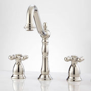 Signature Hardware Victorian Widespread Bathroom Faucet - Lever Handles Polished Nickel