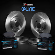 R1 Concepts Front Rear Brake Kit, Ceramic Brake Pads, Cast Iron Rotors, Low Dust, Direct Fit, WFWN2-63068
