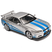 Anmyjuly  GT4732019-silver Alloy Die-cast GTR-R34 Sports Car Model Display Photo Frame, Decorative Wall Panels for Home or Office, Adult Collection (car Included)