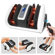 BAOKALER Shiatsu Foot and Calf Massager with Heat, Air Compression, Adjustable Intensity, Portable, White