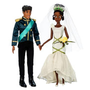 Disney Princess Wedding Tiana and Naveen Doll Set, Iridescent Bridal Gown and Satin Tuxedo, Floral Accessories, Classic Collectible