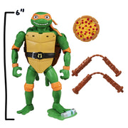 Playmates Toys Tales of Teenage Mutant Ninja Turtles Mutations Deluxe 5.5 in Michelangelo Pet to Ninja Action Figure with Transforming Bo Staff, Pizza Shuriken, and Display Stand