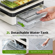 Airmsen TL1230 8-in-1 Glass Food Steamer, 1200W Electric, 8.5QT Capacity, Removable Water Tank, 12H Delay Start