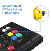 NBCP KT516 Arcade Fight Stick - Hitbox arcade fighting Joystick - Street Fighter Games Controler with Turbo for PS3, Nintendo Switch