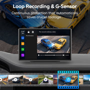 SJOYBRING 9 Inch Carplay Screen with 4K Dash Cam, 1080P Backup Camera, Wireless CarPlay, Android Auto, Bluetooth, GPS Navigation, Mirror Link, Voice Control