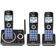 AT&T DLP72362 DECT 6.0 3-Handset Cordless Phone with Connect to Cell Bluetooth, Smart Call Blocking, XL 2-Inch Backlit Screen, Big Buttons, Intercom, Digital Answering System