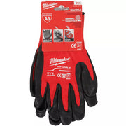 Milwaukee 48-73-8632E Tool Cut Level 3 Nitrile Dipped Gloves, L, 12 Pair, Red