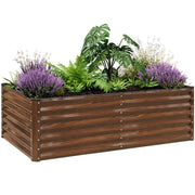 SnugNiture Steel Raised Garden Bed, 6x3x2 ft, Rust Resistant Outdoor Planter Box, Brown
