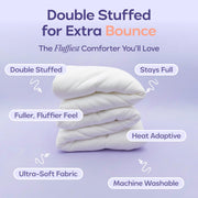 Mellow Comforter Full/Queen, Double-Stuffed Marshmallow Loft, All-Season Temperature-Balancing, White
