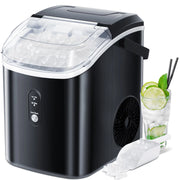LHRIVER Nugget Ice Maker Countertop, 33lbs/24H with Self-Cleaning Function, Portable Sonic Ice Machine, Black