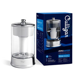 Culligan Water Dispenser with ZeroWater Technology, 40 Cup Glass Pitcher, 5-Stage Advanced Filtration, Built-In TDS Meter, White, ZEROD40