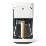 Made By Gather Beautiful 12-Cup Programmable Drip Coffee Maker, White Icing, Glass Carafe, 1200W Brewing System, 29456