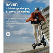 Navee ST3 Pro Electric Scooter, 1350W Motor, 46.6-Mile Range, 25 MPH Max Speed, Dual Damping Suspension, Foldable, Black