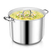 Vesteel 24 Quart Stainless Steel Stock Pot with Lid, Tri-ply Construction, Induction Compatible, Heavy Duty