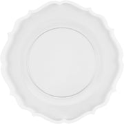 PLASTICPRO Disposable Plates Combo Set, 32 Pack, 16 10-Inch Dinner Plates, 16 7.5-Inch Salad Plates, Clear and White Contemporary Design, Heavy Duty, BPA Free