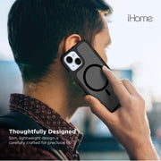 iHome 2IHPC2178B3W2 Magnetic Velo Phone Case for iPhone 15 Plus, Black