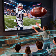 Jierben Sound Bar for TV, 50W, DSP Fusion Technology, 3D Surround Sound, Bluetooth 5.4, HDMI ARC, Dual Subwoofers, Wall Mountable, Black, SP03