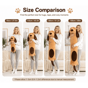 Vanelink Living Extra Long Dog Body Pillow Plush, Soft Stuffed Animal, Full-Body Support, Brown, Giant Size