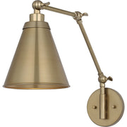 Avec Brynlee Collection Transitional Champagne Bronze Wall Sconce with Metal Shade, Size:7.25