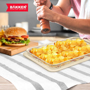 Bakken-Swiss Crisper Tray 2-Piece Set, White Marble Non-Stick Coating, Carbon Steel Bakeware, Extra Large 19 in x 13 in, Basket Design for Healthier Cooking BAKCRIPL88