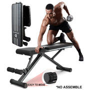 Pooboo Y16901 Sturdy Foldable Weight Bench W/Adjustable Incline, Black