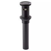 Signature Hardware Extended Press Type Pop-Up Bathroom Drain Overflow Hole Matte Black