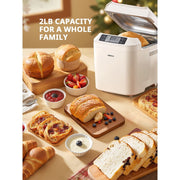 Reemix Bread Maker, 2lb Capacity, 12 Presets Including Gluten-Free, 13-Hour Delay Timer, Automatic Shut-Off, Black