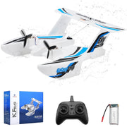 Bruce & Shark RC Plane Remote Control Airplane Tri-Phibian Amphibious Glider Blue 2.4GHz RTF