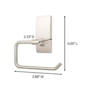 Command Bath Satin Nickel Toilet Paper Holder, Wall-Mounted Metal, Damage-Free Installation, Includes 2 Adhesive Strips, BATH53-SN-ESF