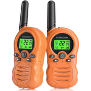 FOREDOM T388A Kids Walkie Talkies, 22 Channels, 2 Miles Range, Voice-Activated Transmission, Orange,