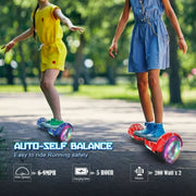 Hoverstar Bluetooth Hoverboard for Kids, Spider Color and Chrome Color Self Balancing Scooter Built-in Wireless Speaker and Flashing Wheels, Spider Red