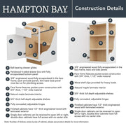Hampton KW3636-SW 36 in. W x 12 in. D x 36 in. H Assembled Wall Cabinet in Satin White