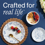 Corelle Darlington 12-Piece Dinnerware Set, Romantic Filigree Pattern, Lightweight Durable Vitrelle Glass, Service for 4