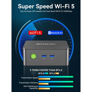 GMKtec Mini Desktop Computer NucBox G3S, Intel Alder Lake N95 Processor up to 3.4GHz, 16GB DDR4 RAM, 512GB SSD, Dual HDMI 4K@60Hz, Windows 11 Pro, Black