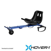 Hover-1 Buggy Go-Kart Attachment, Hand-Controlled, Adjustable Frame, Blue, Compatible with 6.5
