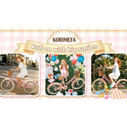 Korimefa Girls Cruiser Bike, 24 Inch, Adjustable Handlebar and Seat, Dual Braking System, Detachable Front Basket, Kickstand, Green, KF-B06
